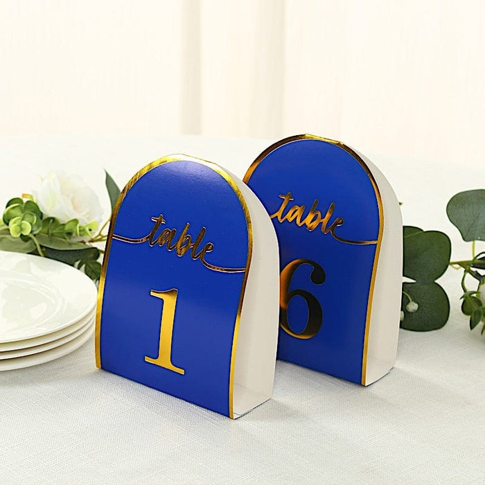 25 Arch Wedding Table Numbers with Metallic Gold Foil 1-25 Numbers Print