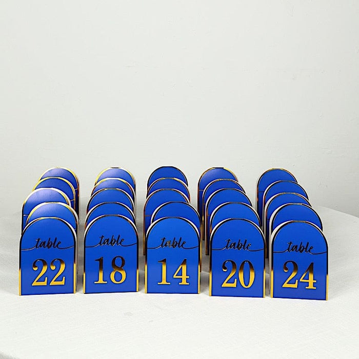 25 Arch Wedding Table Numbers with Metallic Gold Foil 1-25 Numbers Print