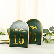 25 Arch Wedding Table Numbers with Metallic Gold Foil 1-25 Numbers Print