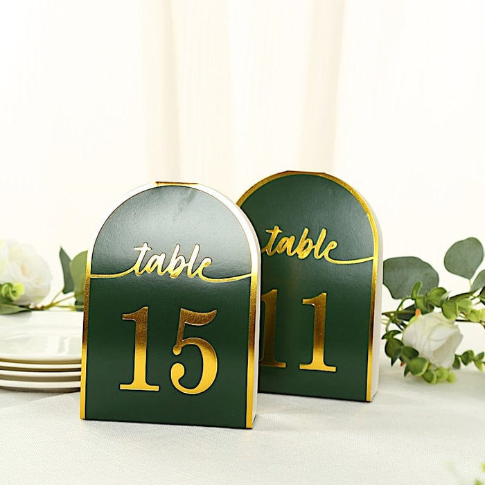 25 Arch Wedding Table Numbers with Metallic Gold Foil 1-25 Numbers Print