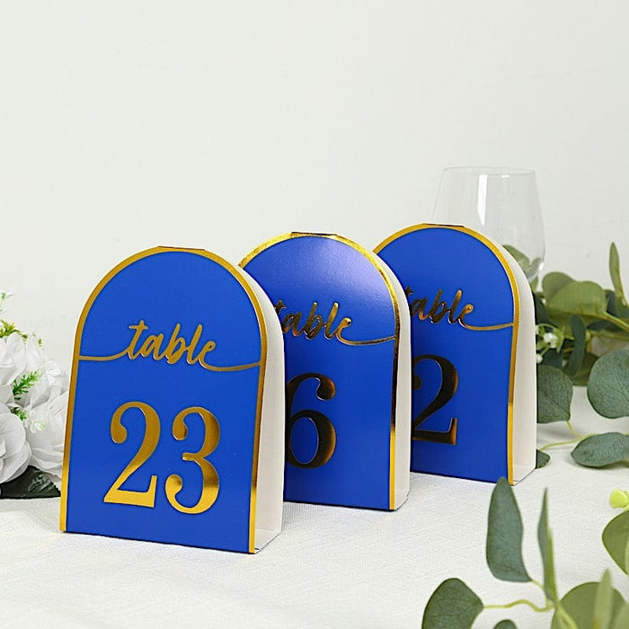 25 Arch Wedding Table Numbers with Metallic Gold Foil 1-25 Numbers Print