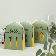 25 Arch Wedding Table Numbers with Metallic Gold Foil 1-25 Numbers Print