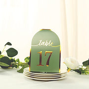 25 Arch Wedding Table Numbers with Metallic Gold Foil 1-25 Numbers Print