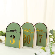 25 Arch Wedding Table Numbers with Metallic Gold Foil 1-25 Numbers Print