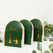 25 Arch Wedding Table Numbers with Metallic Gold Foil 1-25 Numbers Print