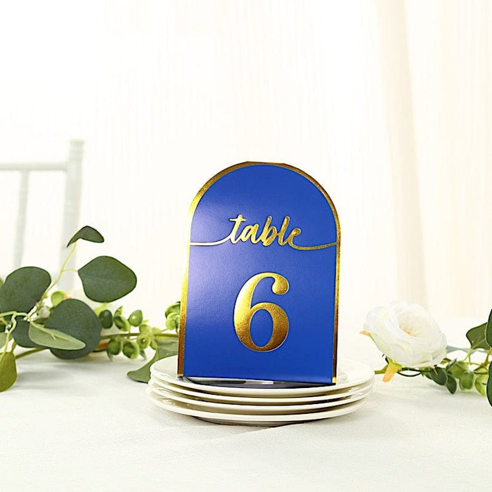 25 Arch Wedding Table Numbers with Metallic Gold Foil 1-25 Numbers Print