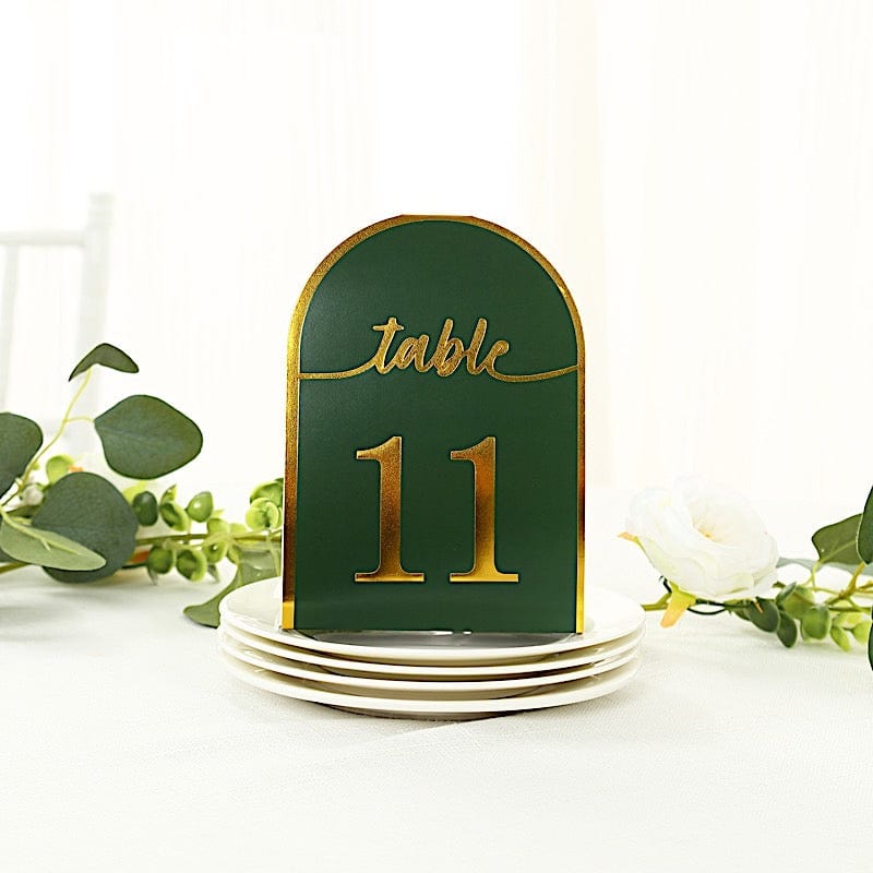 25 Arch Wedding Table Numbers with Metallic Gold Foil 1-25 Numbers Print
