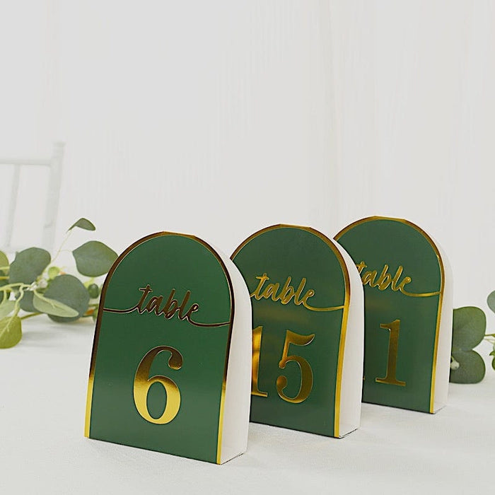 25 Arch Wedding Table Numbers with Metallic Gold Foil 1-25 Numbers Print