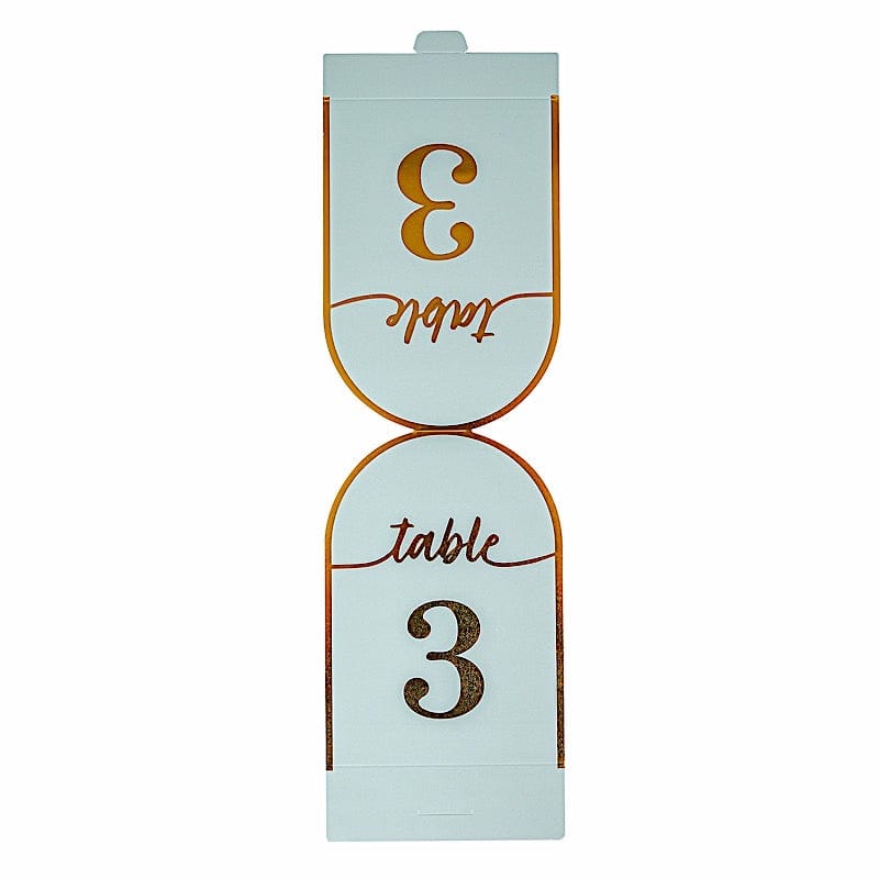 25 Arch Wedding Table Numbers with Metallic Gold Foil 1-25 Numbers Print