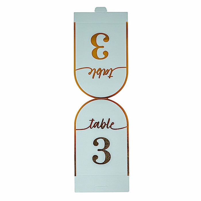 25 Arch Wedding Table Numbers with Metallic Gold Foil 1-25 Numbers Print