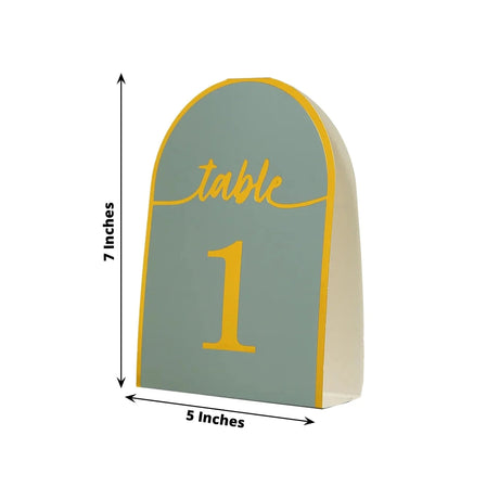 25 Arch Wedding Table Numbers with Metallic Gold Foil 1-25 Numbers Print