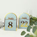 25 Arch Wedding Table Numbers with Metallic Gold Foil 1-25 Numbers Print