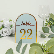 25 Arch Wedding Table Numbers with Metallic Gold Foil 1-25 Numbers Print