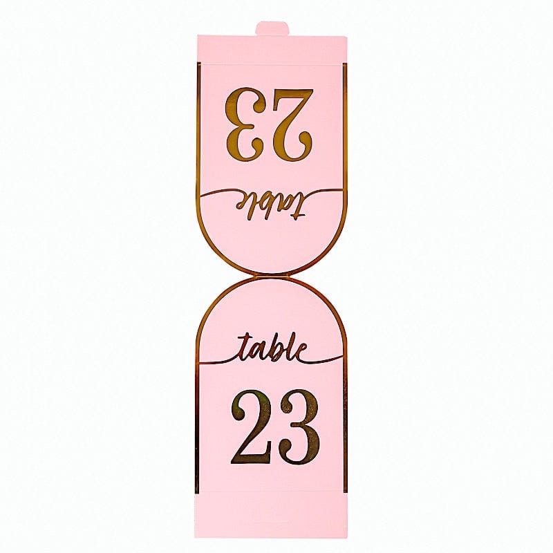 25 Arch Wedding Table Numbers with Metallic Gold Foil 1-25 Numbers Print