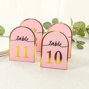 25 Arch Wedding Table Numbers with Metallic Gold Foil 1-25 Numbers Print