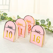 25 Arch Wedding Table Numbers with Metallic Gold Foil 1-25 Numbers Print