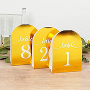 25 Arch Wedding Table Numbers with Metallic Gold Foil 1-25 Numbers Print