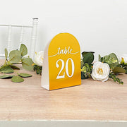 25 Arch Wedding Table Numbers with Metallic Gold Foil 1-25 Numbers Print