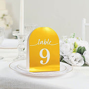 25 Arch Wedding Table Numbers with Metallic Gold Foil 1-25 Numbers Print