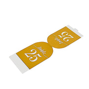 25 Arch Wedding Table Numbers with Metallic Gold Foil 1-25 Numbers Print