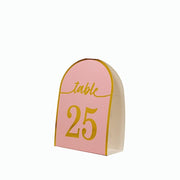 25 Arch Wedding Table Numbers with Metallic Gold Foil 1-25 Numbers Print FAV_BOARD_PAP02_DOME01_046