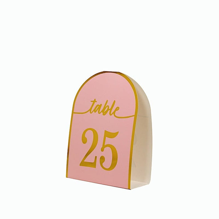 25 Arch Wedding Table Numbers with Metallic Gold Foil 1-25 Numbers Print FAV_BOARD_PAP02_DOME01_046