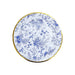 25 Blue Floral Round Paper Plates with Gold Rim - Disposable Tableware DSP_PPR0036_7_BLUE