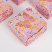 25 Butterfly Themed Party Favor Boxes with "Thank You" Print - Pink BOX_4X4X2_BUT01_PINK