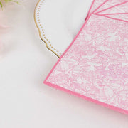 25 Cocktail Paper Napkins with Vintage Floral Print - Pink NAP_BEV11_PINK
