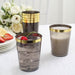 25 Crystal Black 10 oz Plastic Cups with Gold Rim - Disposable Tableware PLST_CU0035_BLKGD