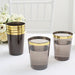 25 Crystal Black 10 oz Plastic Cups with Gold Rim - Disposable Tableware PLST_CU0035_BLKGD