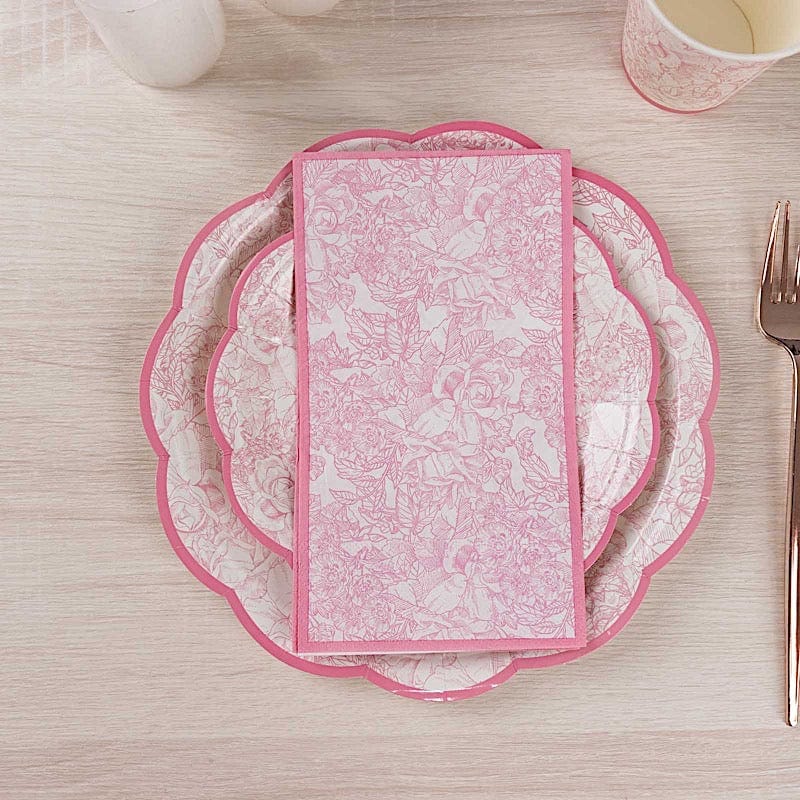 Pink Naps 25 Dinner Paper Napkins with Vintage Floral Print - Pink — LeilaniWholesale