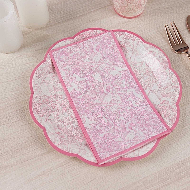Pink Naps 25 Dinner Paper Napkins with Vintage Floral Print - Pink — LeilaniWholesale