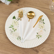 25 Dinner Paper Plates with Floral Lined Rim - White Sage Green DSP_PPR0029_10_SAGE