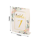 25 Double Sided 7" Paper 1-25 Set Wedding Table Numbers