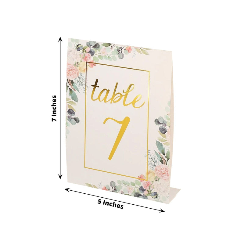 25 Double Sided 7" Paper 1-25 Set Wedding Table Numbers