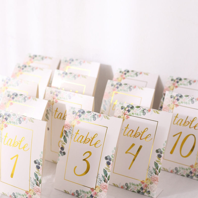 25 Double Sided 7" Paper 1-25 Set Wedding Table Numbers
