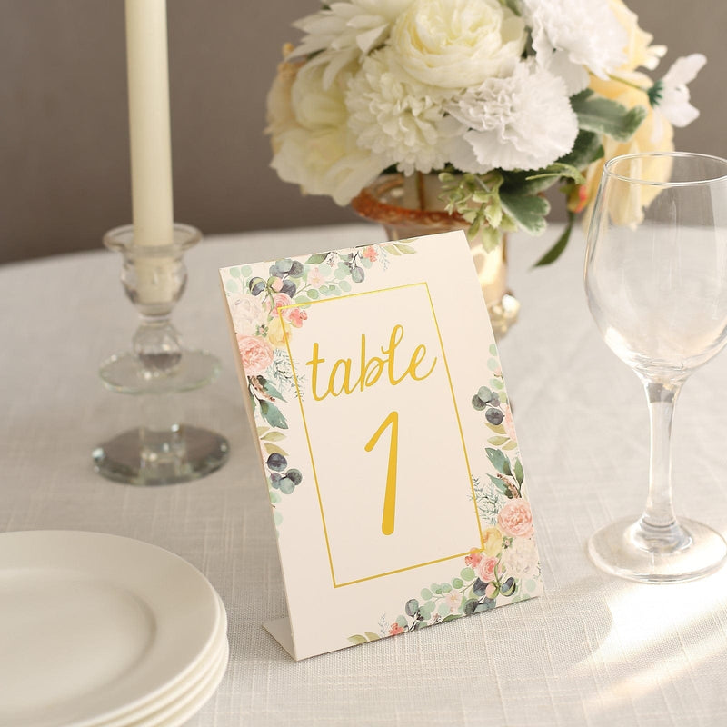 25 Double Sided 7" Paper 1-25 Set Wedding Table Numbers