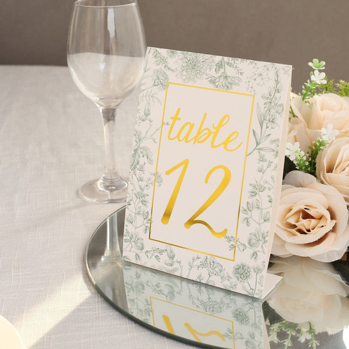 25 Double Sided 7" Paper 1-25 Set Wedding Table Numbers
