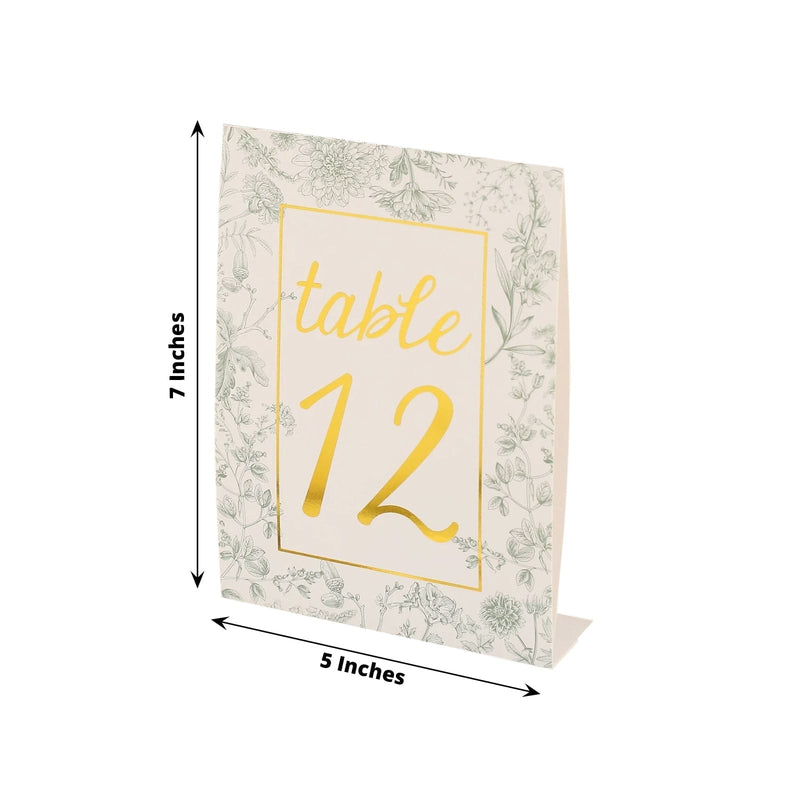 25 Double Sided 7" Paper 1-25 Set Wedding Table Numbers