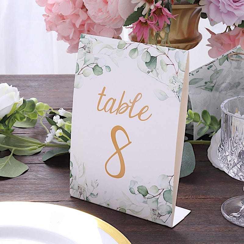 25 Double Sided Paper Wedding Table Numbers