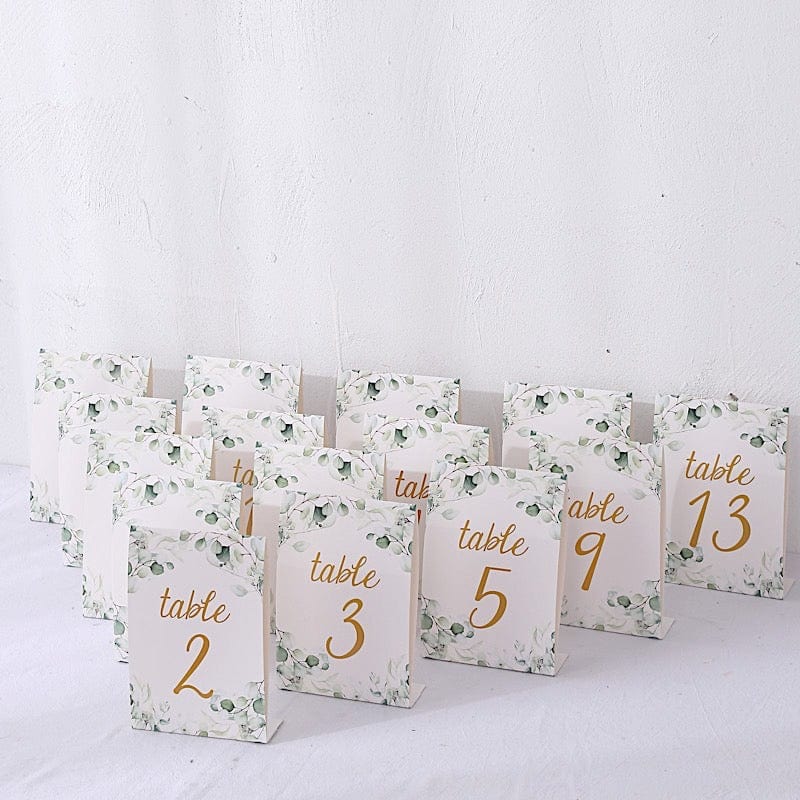 25 Double Sided Paper Wedding Table Numbers