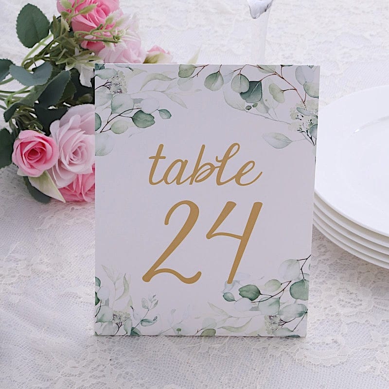 25 Double Sided Paper Wedding Table Numbers