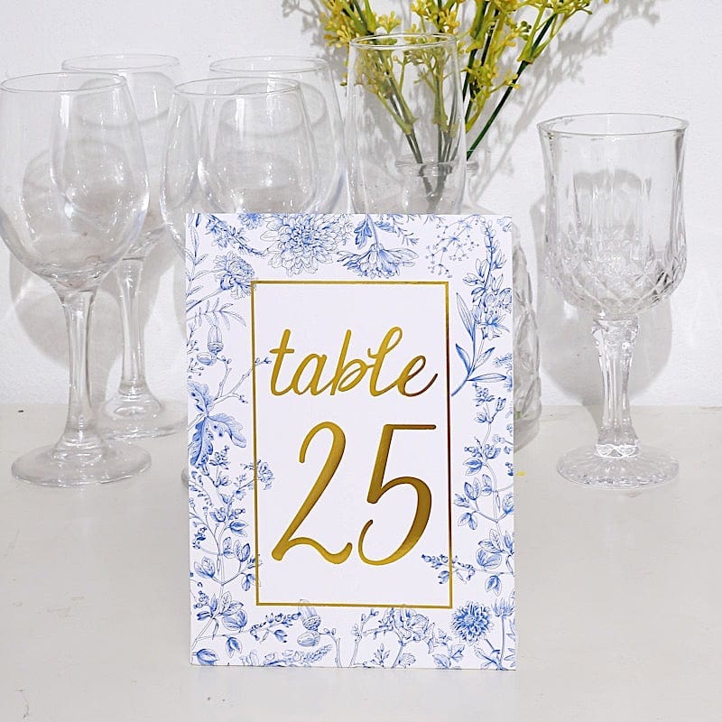 25 Double Sided Paper Wedding Table Numbers