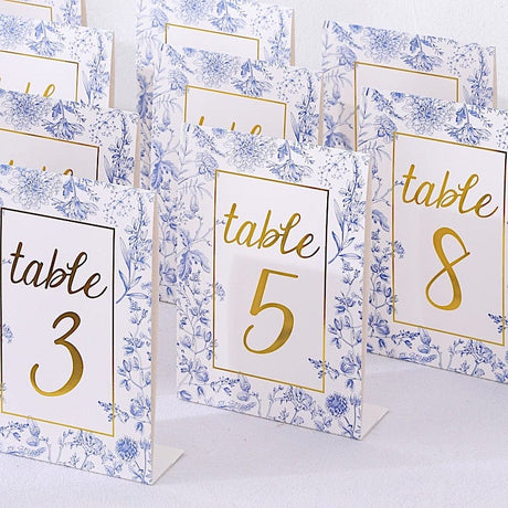 25 Double Sided Paper Wedding Table Numbers