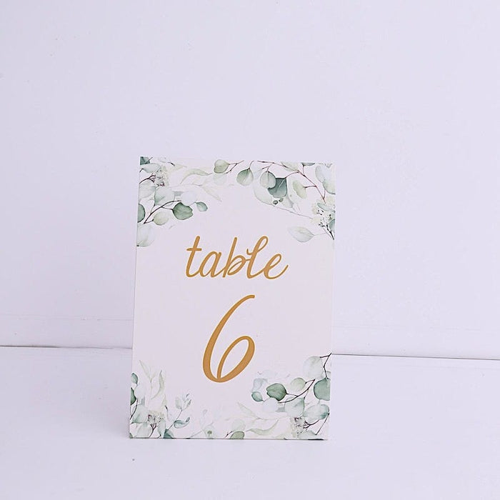 25 Double Sided Paper Wedding Table Numbers FAV_BOARD_PAP01_FLOR_GRN