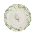 25 Floral Greenery Dessert Paper Plates with Scalloped Edge - White Green DSP_PPR0030_8_GRN
