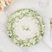 25 Floral Greenery Dessert Paper Plates with Scalloped Edge - White Green DSP_PPR0030_8_GRN