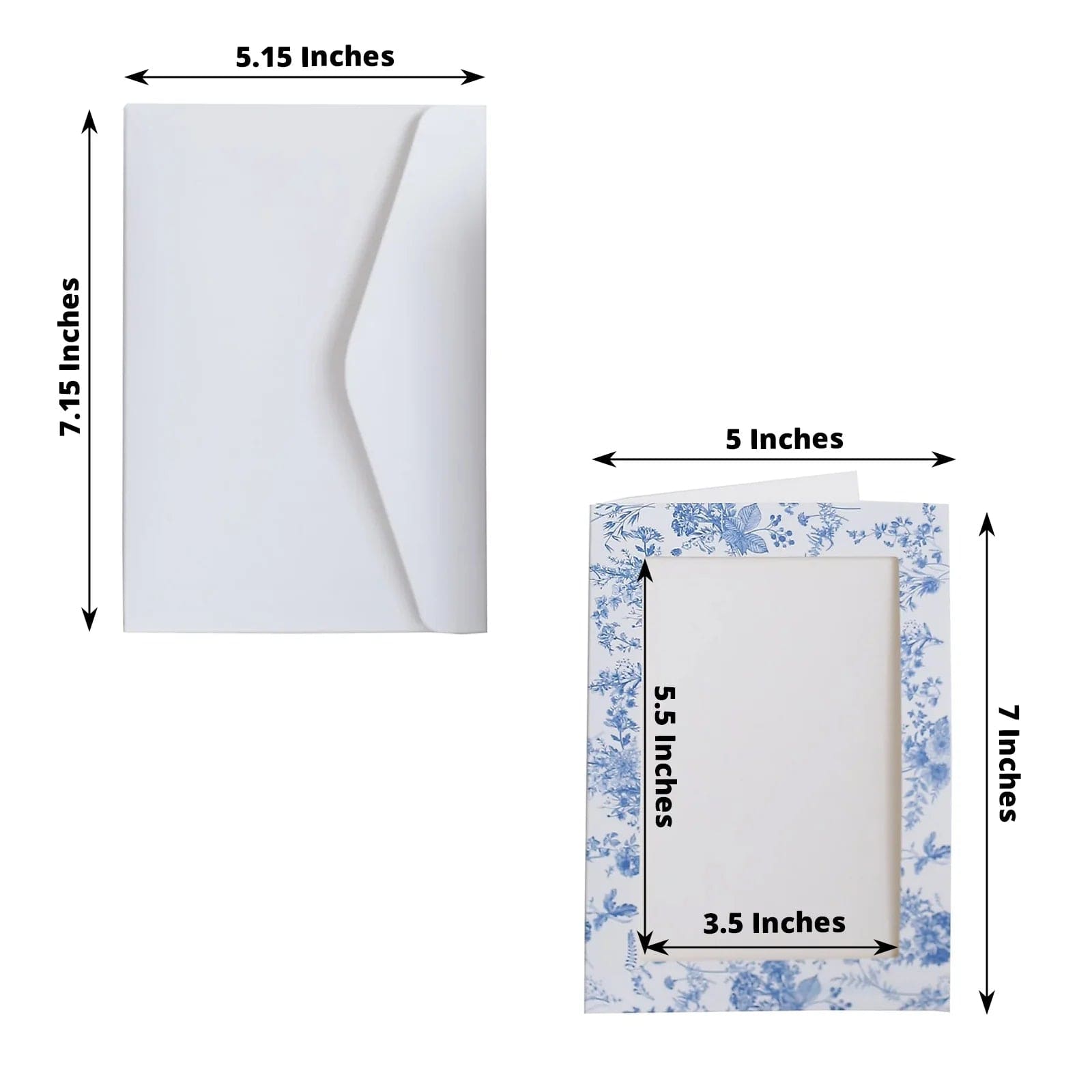 25 Floral Photo Frame Cards with Envelopes