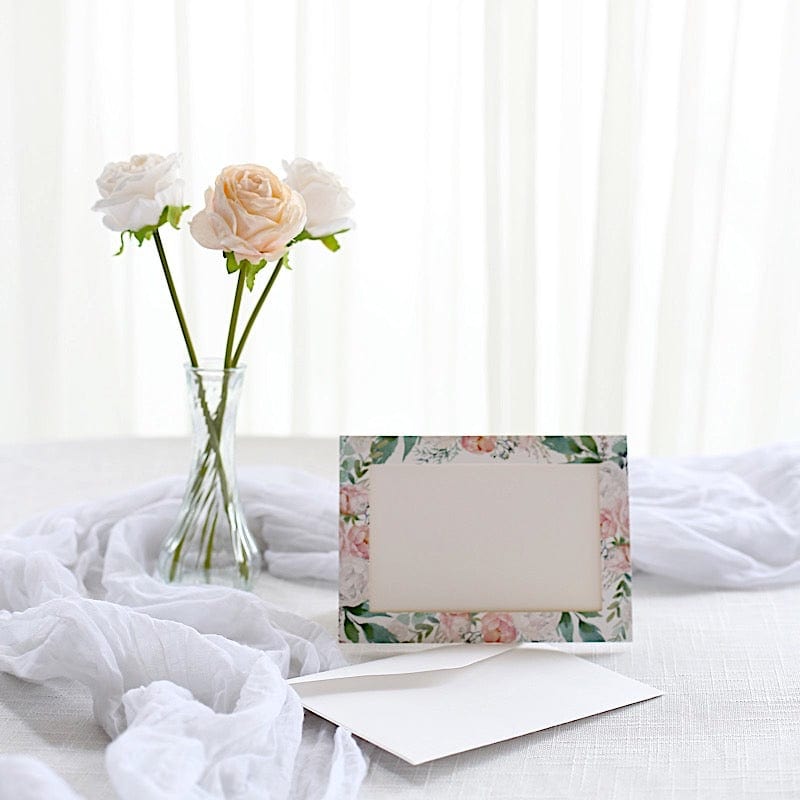 25 Floral Photo Frame Cards with Envelopes